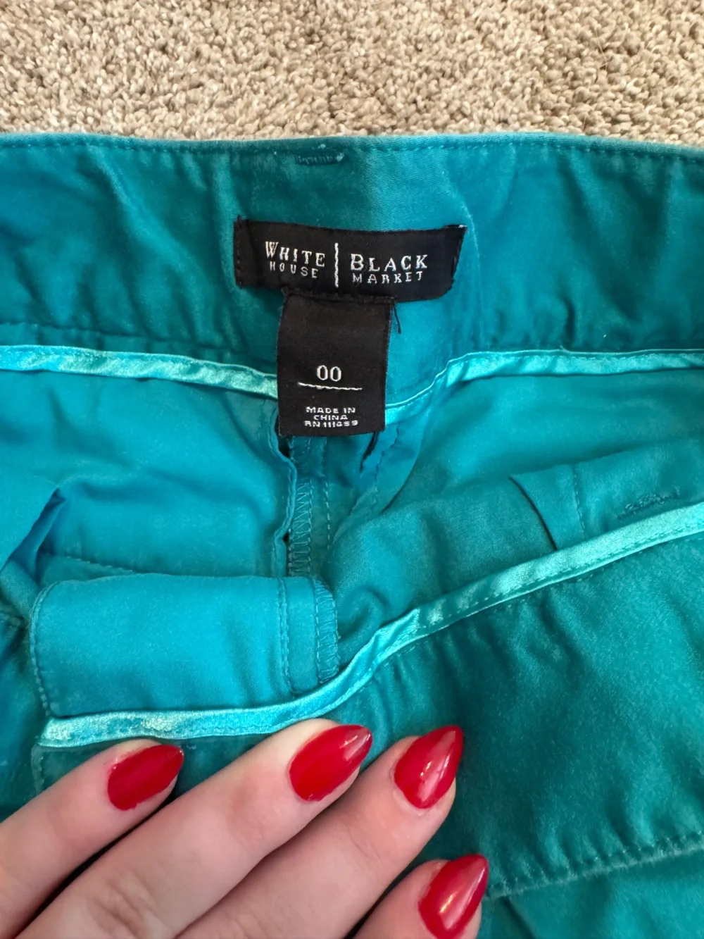 White House Black Market Teal Fold-Cuff Bermuda Shorts